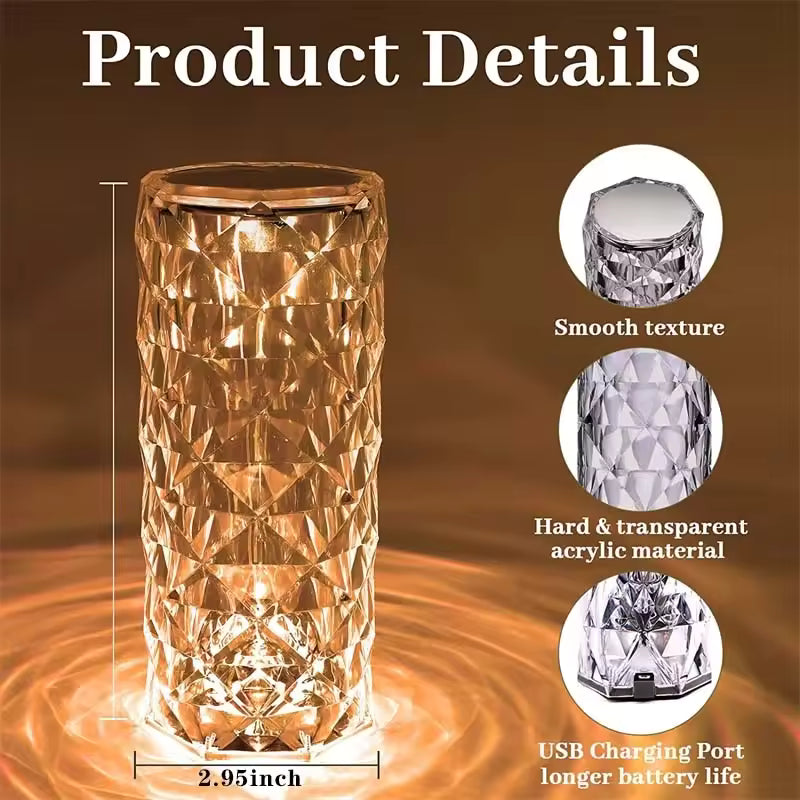Crystal Table Lamp for Bedroom