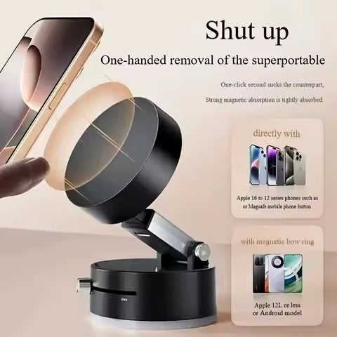 Magnetic Car Phone Holder Suction Mount Foldable 360° Adjustable