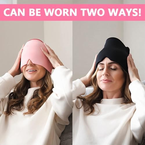Migraine Relief Cap With Box - Instant Headache Relief Hat Reusable Gel Cap For Migraine Pain Relief Wearable Hot Cold Therapy Therapy (Random Color)