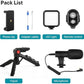 AY-49 Vlogging Kit | Portable Video Recording Setup with LED Light, Shotgun Mic & Flexible Tripod
