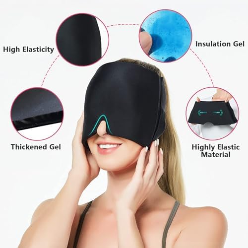 Migraine Relief Cap With Box - Instant Headache Relief Hat Reusable Gel Cap For Migraine Pain Relief Wearable Hot Cold Therapy Therapy (Random Color)