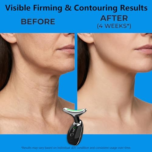 Neck Lifting And Tightening Massager EMS Microcurrent Face And Neck Device With LED Light