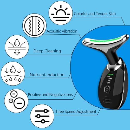 Neck Lifting And Tightening Massager EMS Microcurrent Face And Neck Device With LED Light