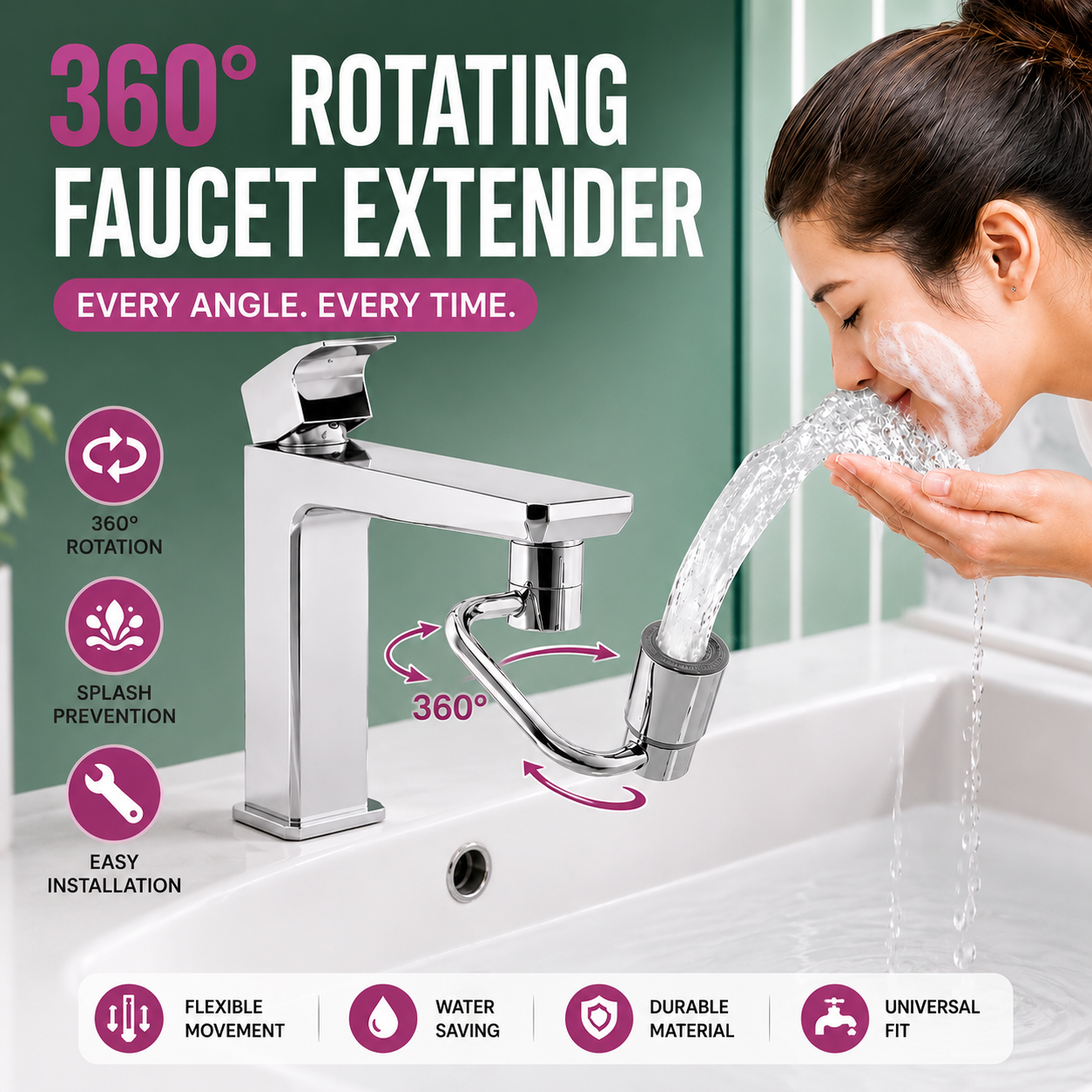 1080° Rotatable Kitchen & Bathroom Faucet